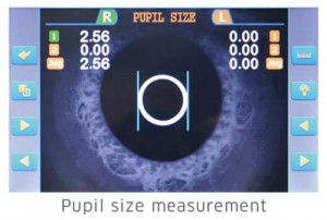 Pupil size measurement function