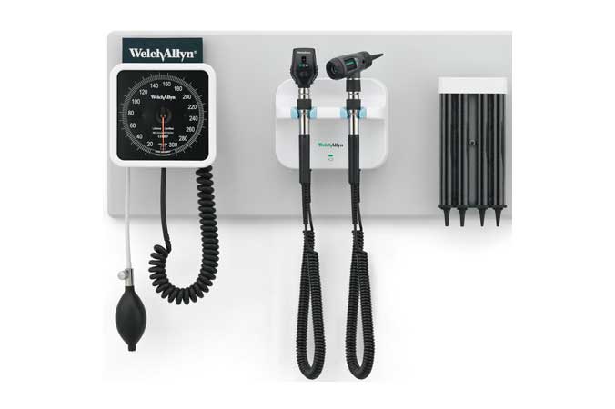Welch Allyn Green Series 777 Integrated Wall Diagnostic System including Wall Aneroid Sphygmomanometer